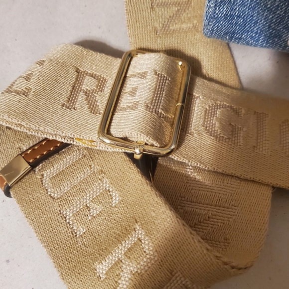 TRUE RELIGION BLUE DENIM MINI TOTE. WITH WIDE STRAPES CROSSBODY. - Picture 3 of 8